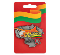 Metal Magnet Lithuania Map Outline with Lituanica 1933 Airplane